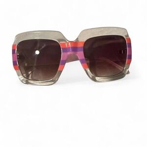 Lilly Pulitzer - Sunrise Sunglasses - Women - OS - Clear Pink Stripe UV